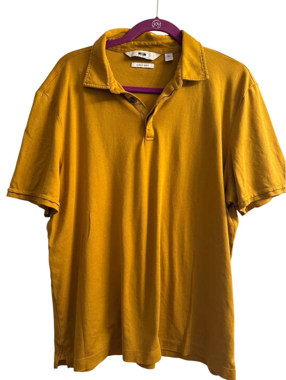 Joseph Abboud Liquid Soft Mustard Yellow Polo Shirt XL 100% Cotton